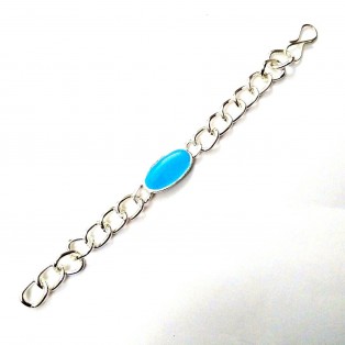 Flat Slim Blue Stone Bracelet Wristlet Wristband Band Charms Fashion Men Women